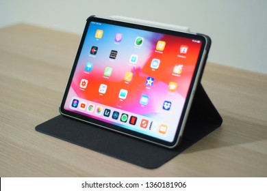 Penang, Malaysia - 5 April 2019: Setup Of IPad Pro 11 By Apple As Daily Driver.