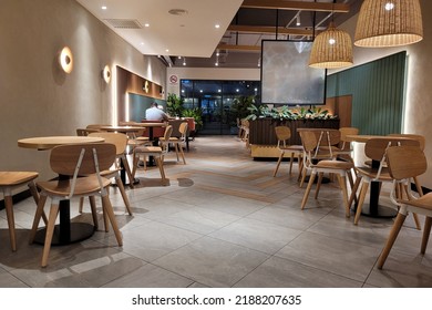 PENANG, MALAYSIA - 9 AUG 2022: Interior view of The Coffee Bean and Tea Leaf (CBTL) store Solaris Mall, Penang. CBTL is an American coffee chain founded in 1963.