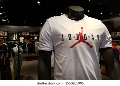 PENANG, MALAYSIA - AUG 31,2018 : Air Jordan Clothing And Shoes Store In Shopping Mall, Penang. Air Jordan Is A Brand Of Basketball Shoes And Athletic Clothing Produced By Nike.