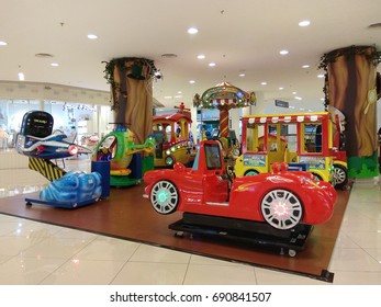 PENANG, MALAYSIA - JULY 19, 2017 : Indoor Amusement Park In Queensbay Mall Penang.