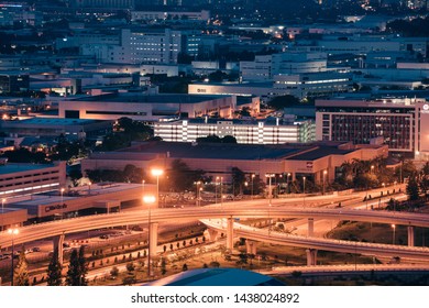 Penang, Malaysia - June 5 2019: View Of Free Trade Zone Industrial Area In Penang