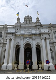 Penang, Malaysia-26 November 2021: Penang City Hall Entrance Building.