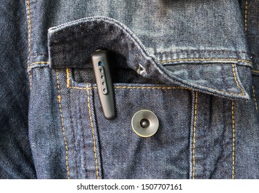 The Pen-camera, Hidden Or Spy Camera In A Jacket Pocket. 