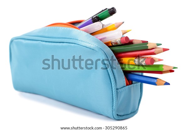 pencil case with pencils