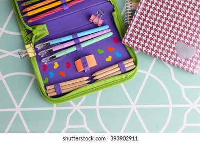 Pencil Case Various Stationery Close Stock Photo 393902911 | Shutterstock