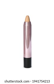 Pencil Concealer Isolated On White. Makeup Product