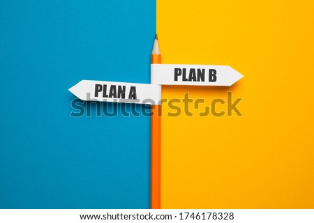 Pencil - direction indicator - choice of plan a or plan b. Business strategy, failure analysis and not give up.