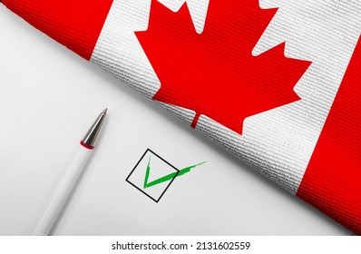 Pencil Flag Canada Check Mark On Stock Photo 2131602559 | Shutterstock