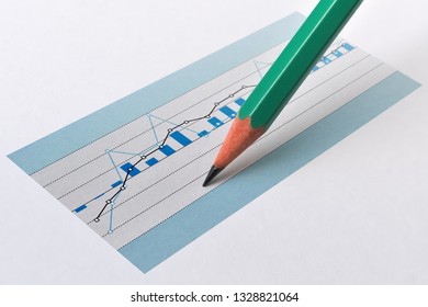 Pencil and graphical representation of the collected data on a timeline