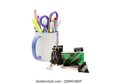 Pencil Holder Glass And Office Staples