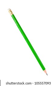 Green Pencil Isolated On White Background Stock Photo 645219463 ...