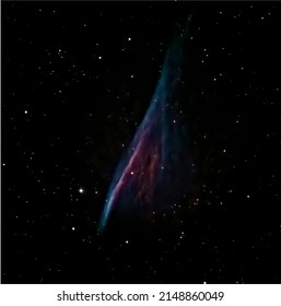 The Pencil Nebula, NGC 2736, is a small part of the Vela Supernova Remnant, located near the Vela Pulsar in the constellation Vela. Raw image data from Telescope Live, processed by myself.