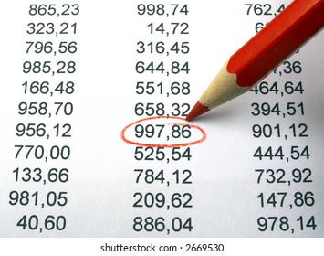 Pencil on a chart