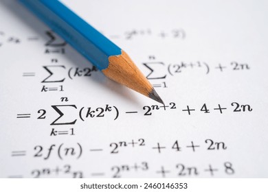 Pencil on mathematic formula exercise test paper in education school. - Powered by Shutterstock