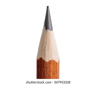 Pencil point close-up on white background - Shutterstock ID 347953328