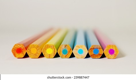 Pencil rainbow. Pecils lying in a line