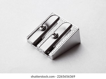 Pencil sharpener on paper background. Close up. Macro. - Powered by Shutterstock