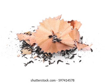 Pencil Shavings Isolated On White Background