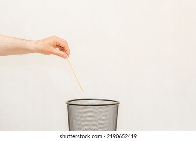 Pencil Thrown Into Trashdustbin Disposal Recyclingwhitegray Stock Photo ...