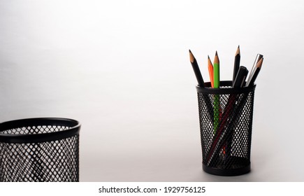 Pencils In Black Pencil Holder