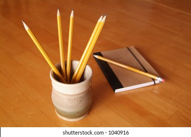 Pencils and notepad