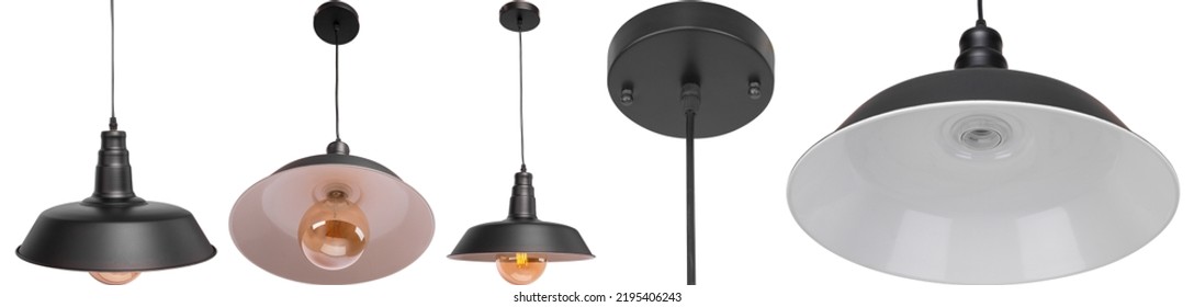 Pendant Light Isolated On White Background. Modern Interior Lighting.