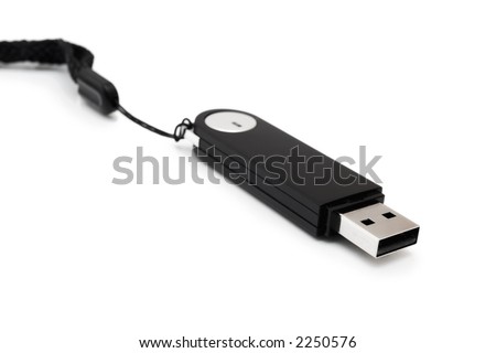Pendrive-mobile flash  memory isolated on white background
