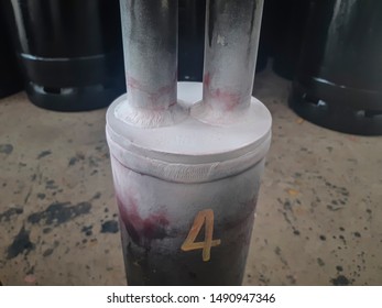 Penetrant Test (PT) On Pipe Steel Weld For Detecting Of Welding Defects. Nondestructive Testing (NDT)