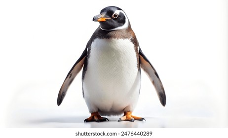 penguin on isolated background with high detailing