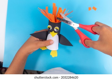 Penguin Paper Roll Craft For Kid, Tinkering With Kids Ideas