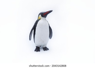 Penguin toy on white background. Penguin animal toy for kid.