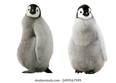 penguins chicks isolated on white background. - Powered by Shutterstock