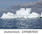 Penguins on floating ice in the Ross Sea, Antarctica