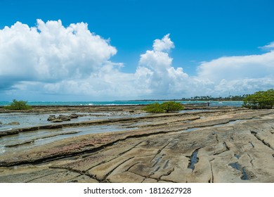 The Penha Beach Peninsula, With Its Stunning Visual And Salt Water Pools On The Island Of Itaparica, Brazil