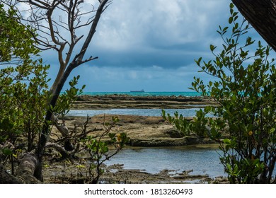 The Penha Beach Peninsula, With Its Stunning Visual And Salt Water Pools On The Island Of Itaparica, Brazil 