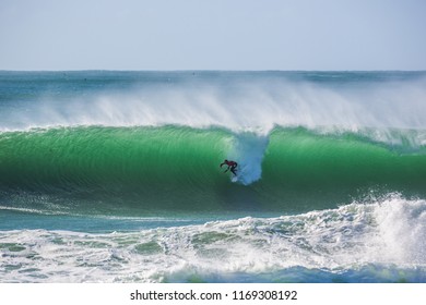 Peniche, Portugal - Oct 25th 2017 - Mick Fanning Surfing A Wave During The World Surf League's 2017 MEO Rip Curl Pro Portugal Surf Competition In Peniche, Portugal