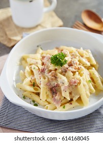 Penne Carbonara Creamy And Rich Italain Food