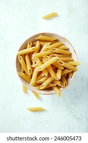 Penne Pasta In A Ceramic Bowl 