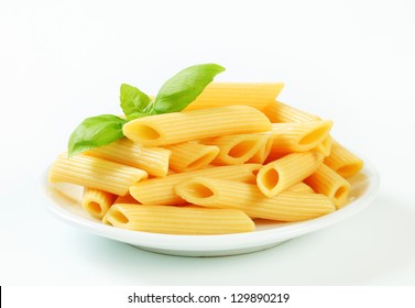 Penne Pasta On A White Plate