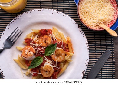 Penne Pasta Shrimp With Tomato Sauce