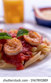 Penne Pasta Shrimp With Tomato Sauce