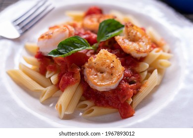 Penne Pasta Shrimp With Tomato Sauce