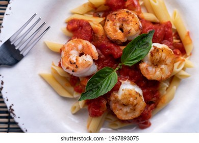 Penne Pasta Shrimp With Tomato Sauce