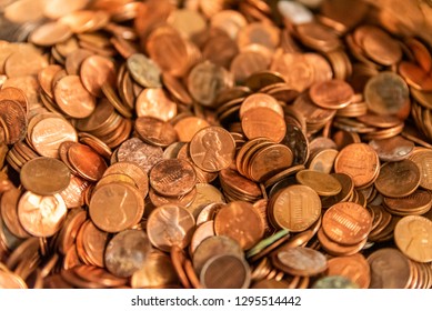 Pennies coins money - Shutterstock ID 1295514442