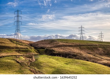 Pennine Electricity Pylon Power Lines - Shutterstock ID 1639645252
