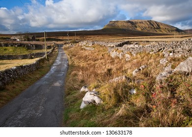 Pennine Way leading up to Pen-y-Ghent in Yorkshire Dales National Park