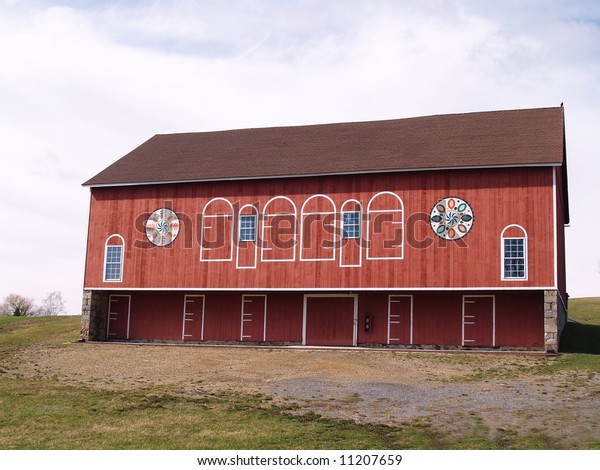 Pennsylvania Dutch Hex Signs On Red Stock Photo Edit Now 11207659