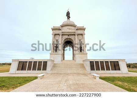 Pennsylvania Memorial monument at the Gettysburg National Military Park, Pennsylvania.
