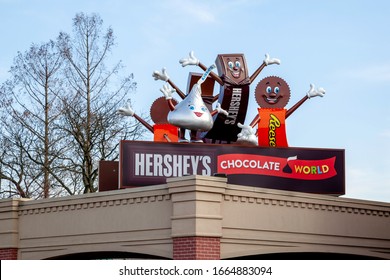 
Pennsylvania, New York, USA - March 2, 2020: Hershey’s Chocolate World Sign in  Pennsylvania, New York, USA. Hershey is an American company and one of the largest chocolate manufacturers in the world