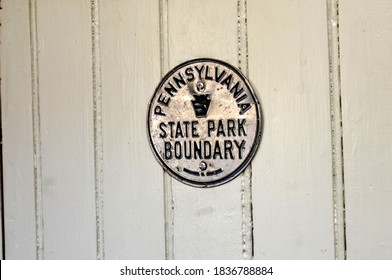 Pennsylvania State Park Boundary sign - round